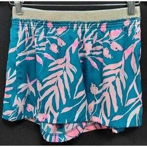 Lilly Pulitzer Floral Print Shorts Blue Pink Lightweight Size XS